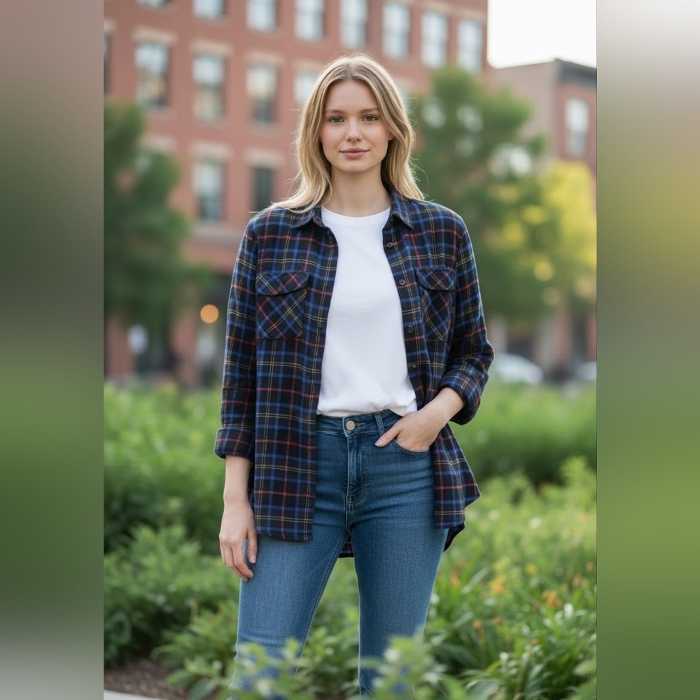 Banana Republic Multicolor Plaid Button Down Shirt